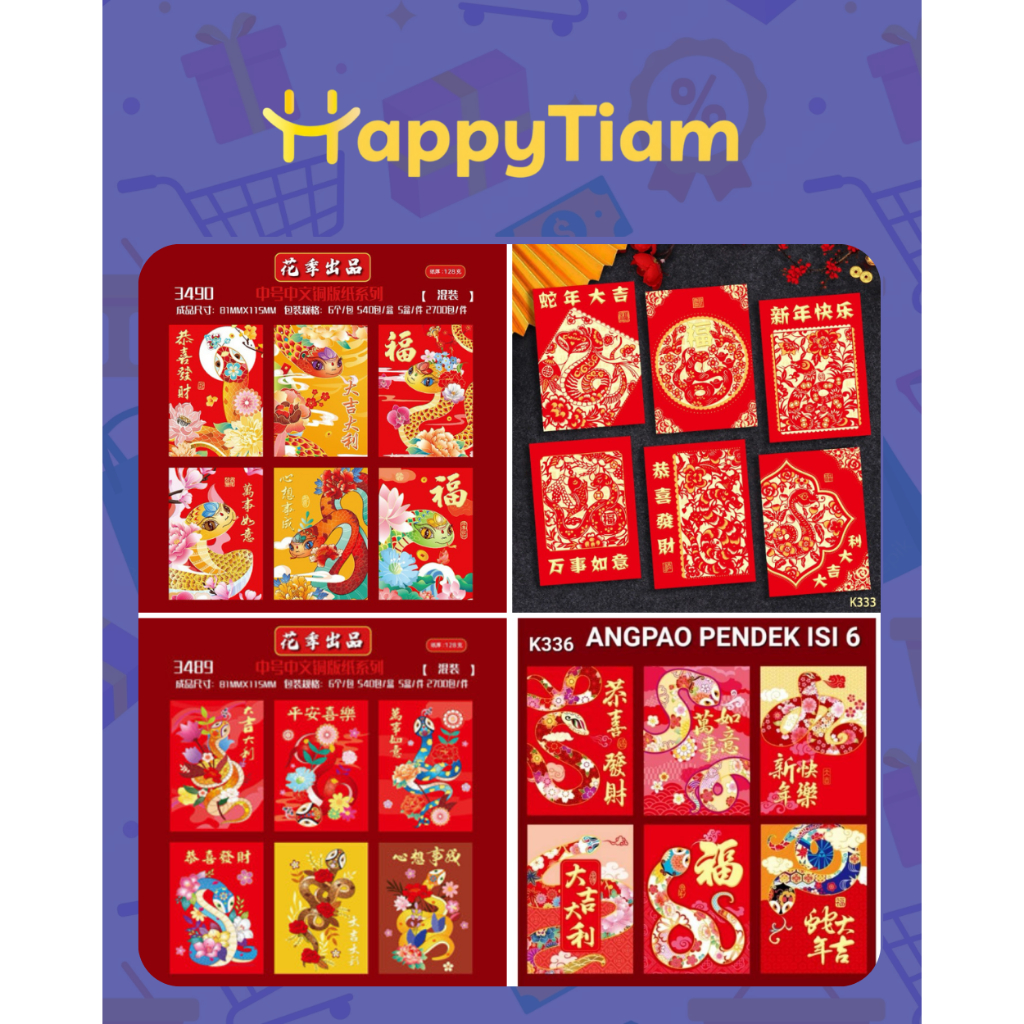 

ANGPAO PANJANG IMLEK 2025 TAHUN ULAR HONG BAO AMPLOP MERAH KERTAS SINCIA SHIO ONG FUNG