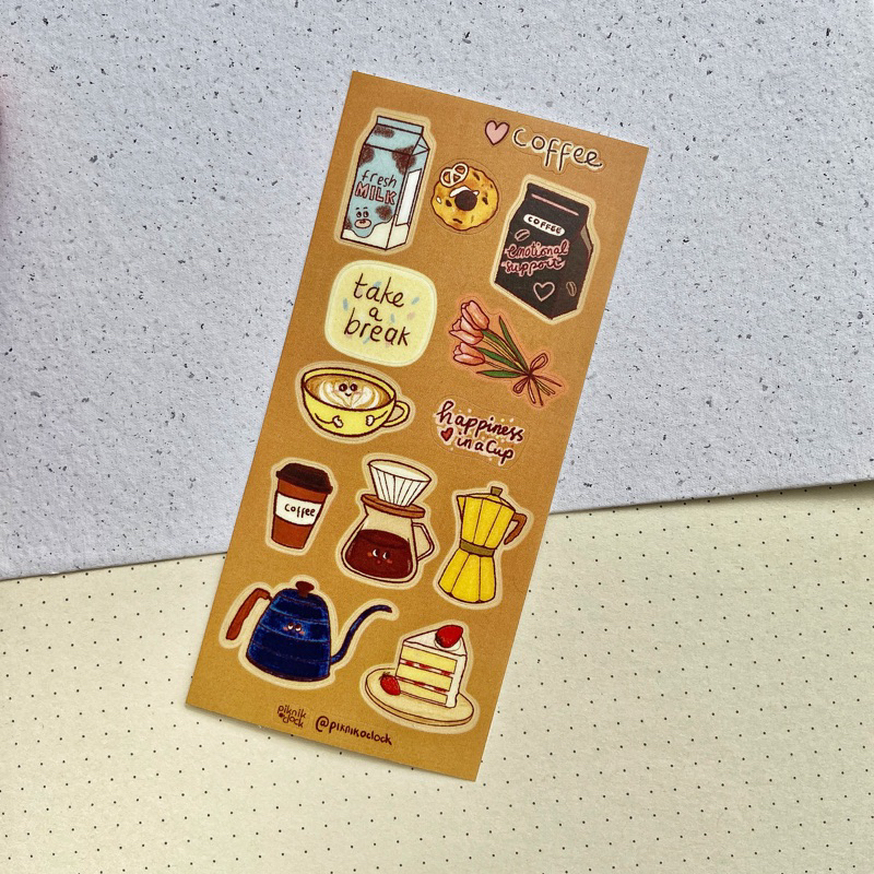 

Deco Sticker Sheet - Coffee / Kopi