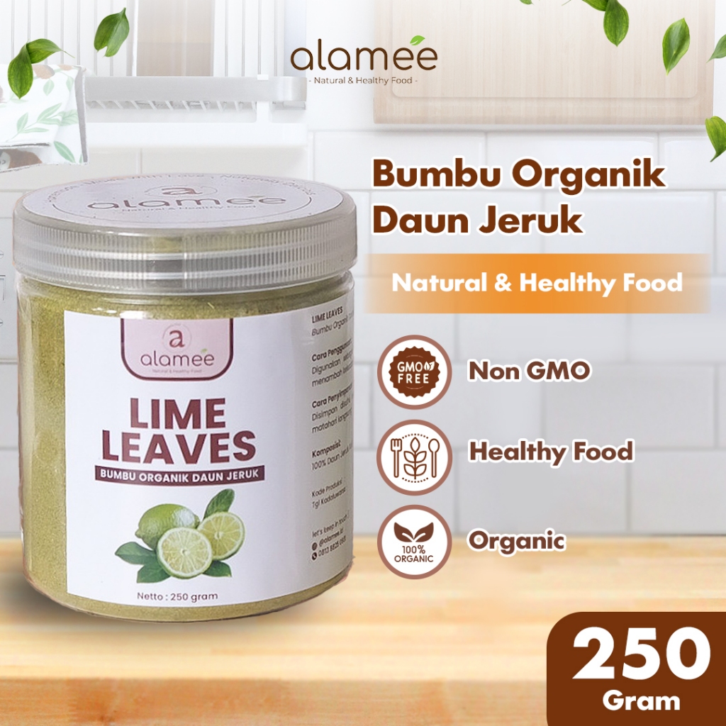 

ALAMEE Bubuk Daun Jeruk Bumbu Instan Lime Powder Dapur Organik Murni Asli Tanpa Campuran 250gr