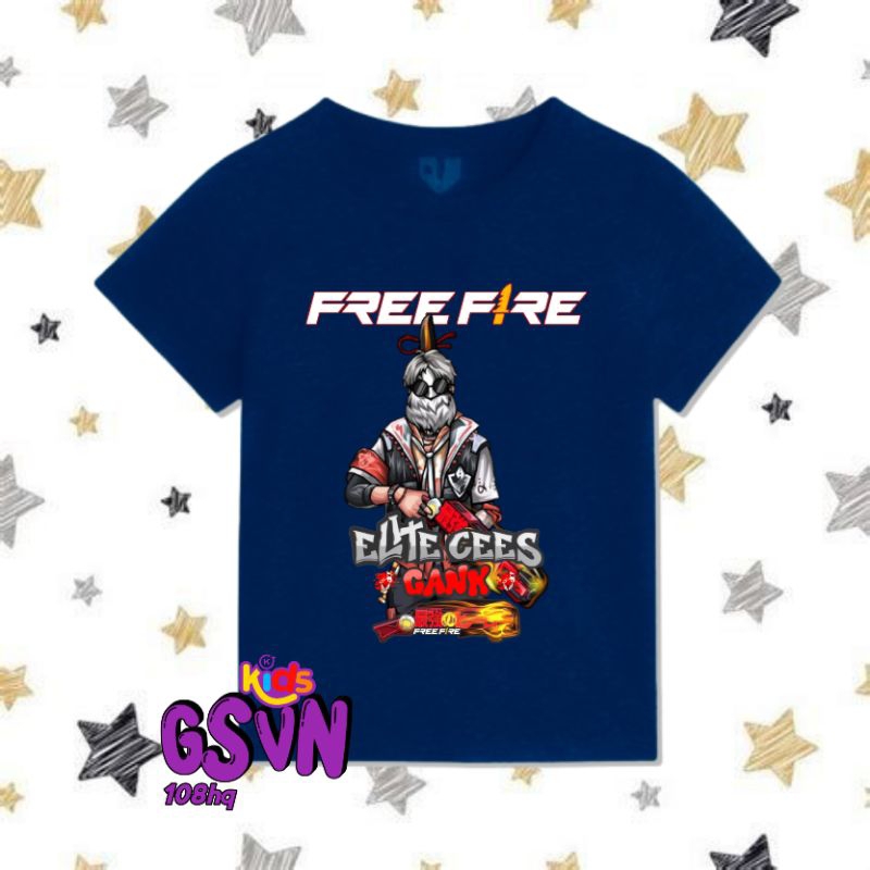 KAOS BAJU ANAK - KIDS TSHIRT TEE GAME FREE FIRE FF FREEFIRE ELITE CEES GANK ELIT CS GENG GENK SG 2JT