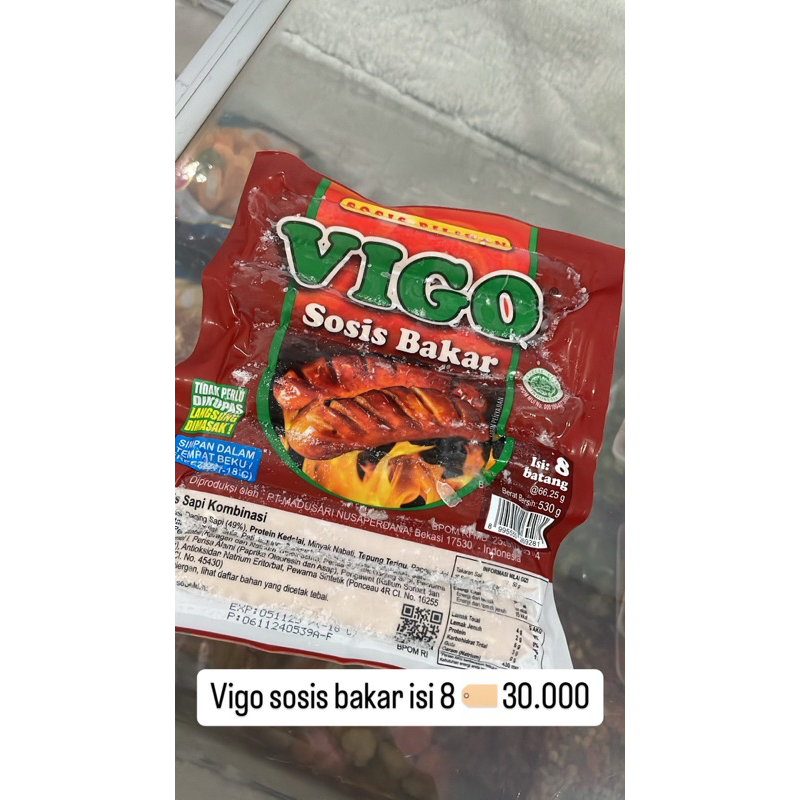 

Vigo Sosis Bakar Isi 8 Batang