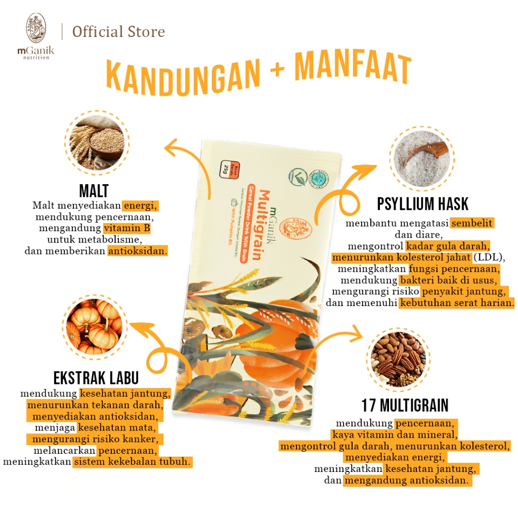 

MGanik Multigrain Labu Kuning 500gr - Superfood Diabetes Alami