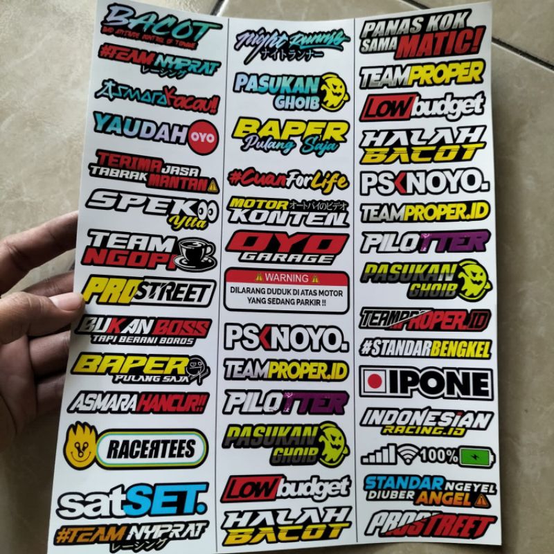 

STIKER SPONSOR MOTOR RACING SPORT | STIKER VYNIL(ANTI AIR) | STIKER PACK