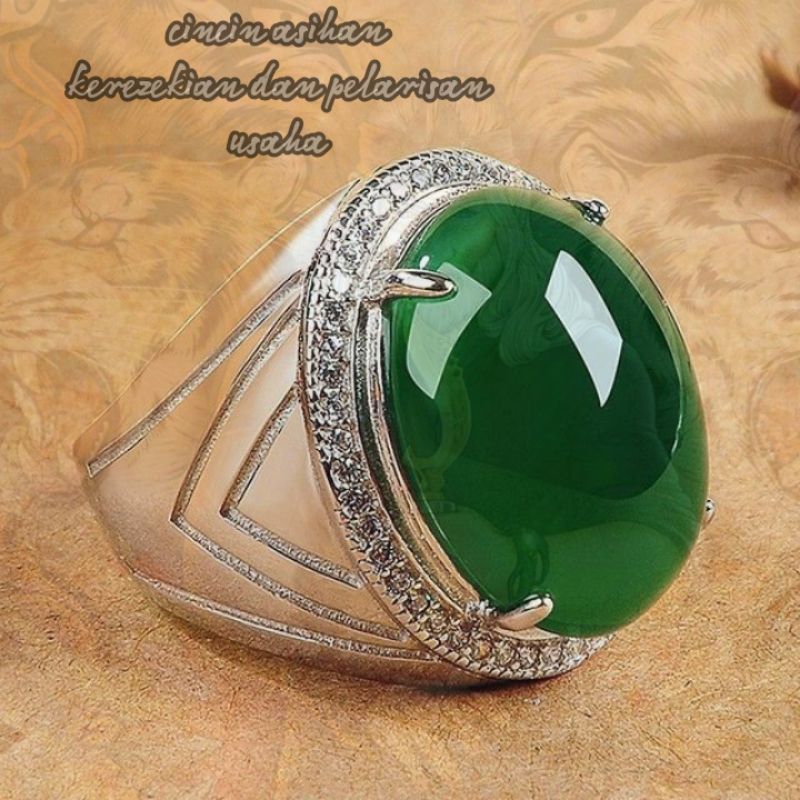 cincin  pria batu ijo Garut original