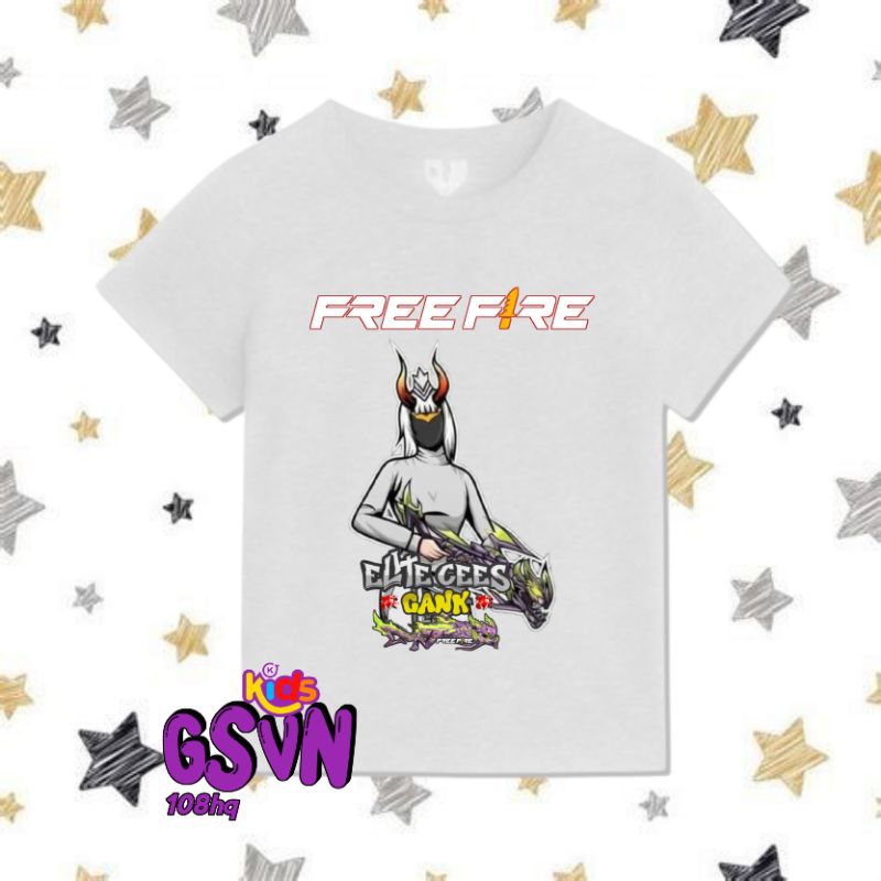 KAOS BAJU ANAK - KIDS TSHIRT TEE GAME FREE FIRE FF FREEFIRE ELITE CEES GANK ELIT CS GENG GENK SG 2JT