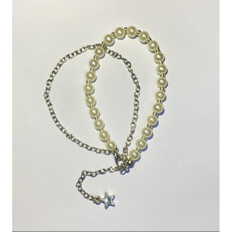 gelang wanita/ gelang korean / gelang manik kupu-kupu / gelang mutiara