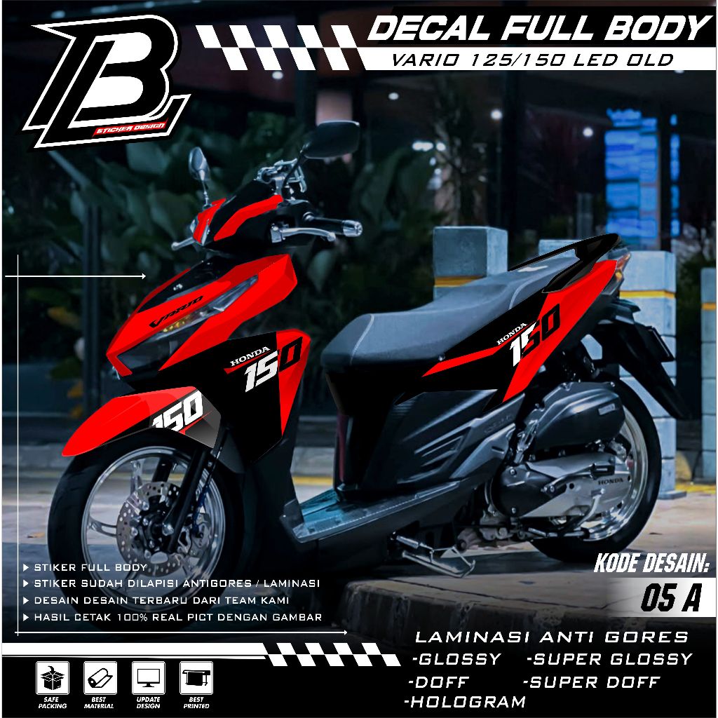 BL STIKER Decal Sticker VARIO 125/150 LED Full body - STIKER Motor Honda VARIO 125/150 2015 2016 201