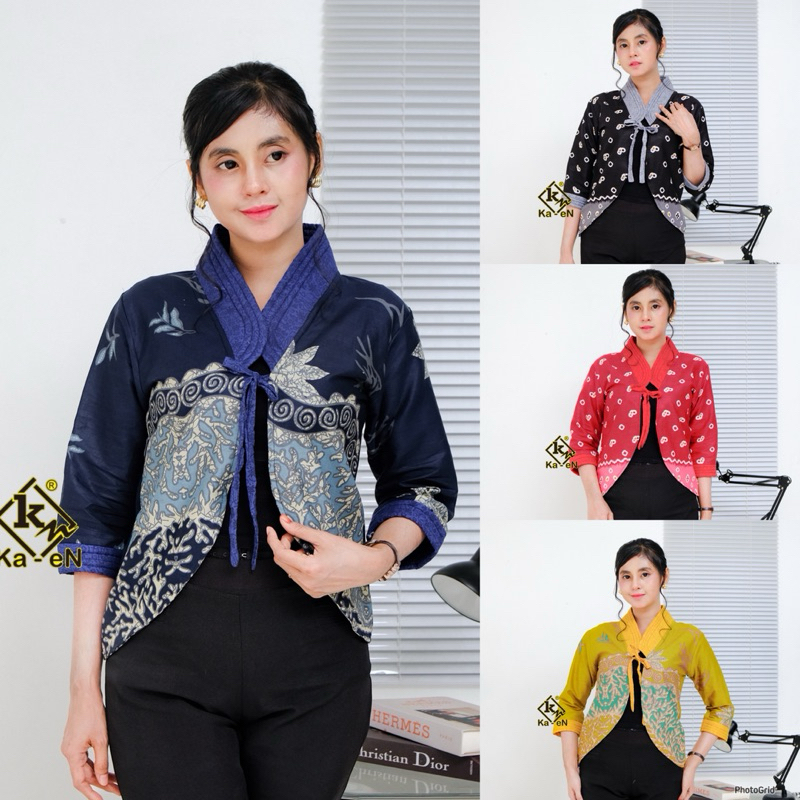 Blazer Batik Wanita Atasan Outer Batik Modern Jumputan