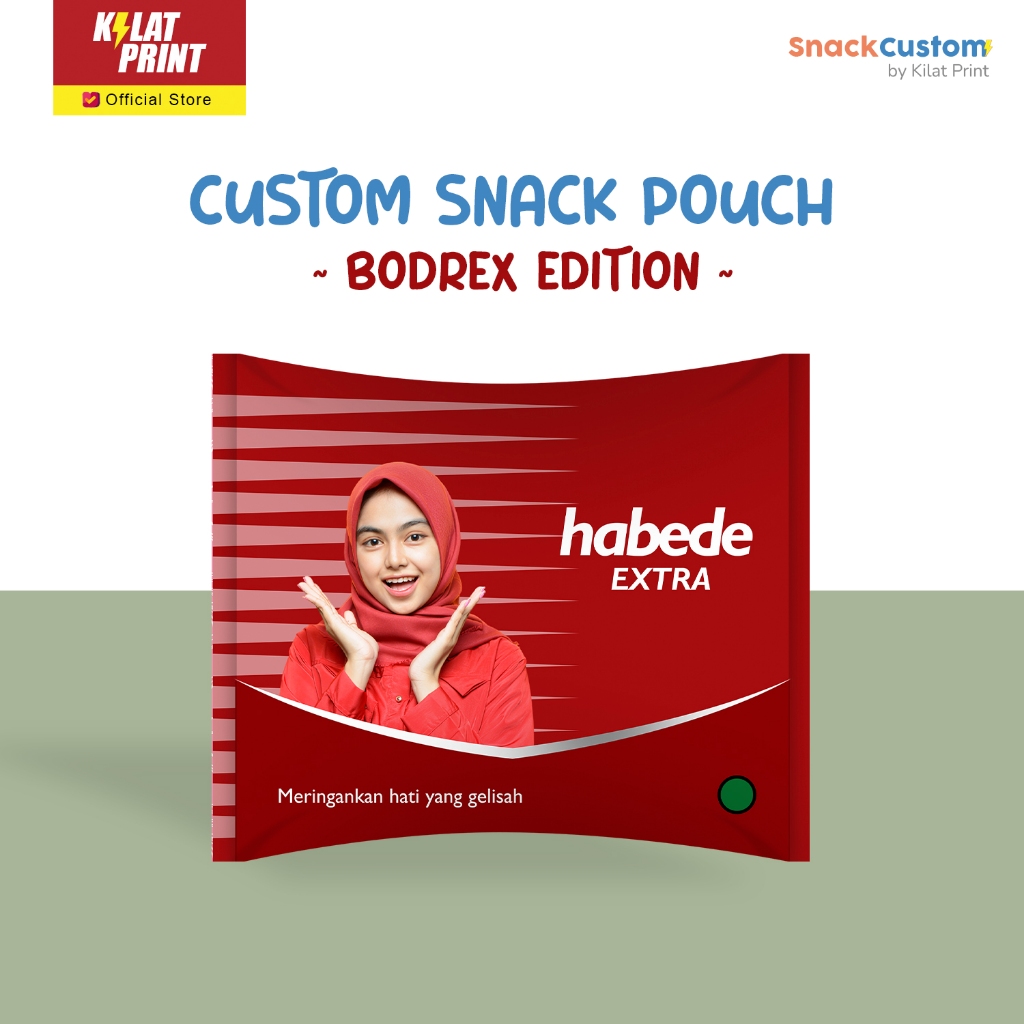 

Snack Custom Foto Teks Bungkus Pouch Jumbo Ala Bodrex
