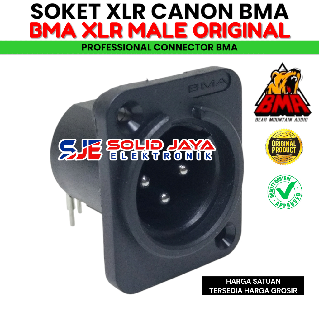 SOKET CANON BMA MALE SOCKET CANON XLR COWO BMA 3 PIN INPUT AUDIO MALE KONEKTOR BMA ASLI ORIGINAL
