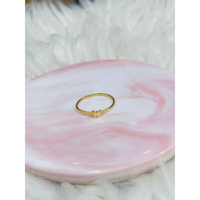 cincin kupu kupu minimalis cute cantik uk 13 emas asli kadar 875