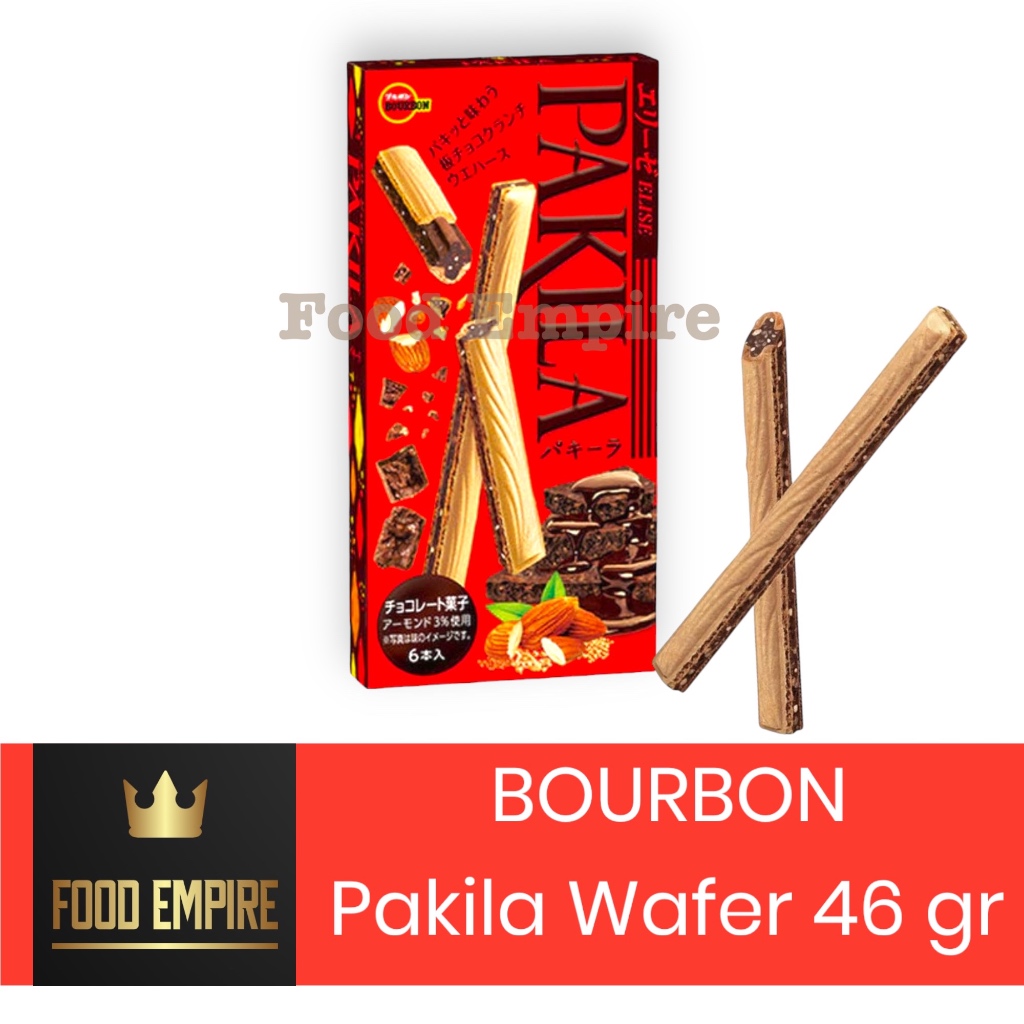 

BOURBON PAKILA Elise 46 gr | Wafer Cokelat Almond | Biskuit Jepang