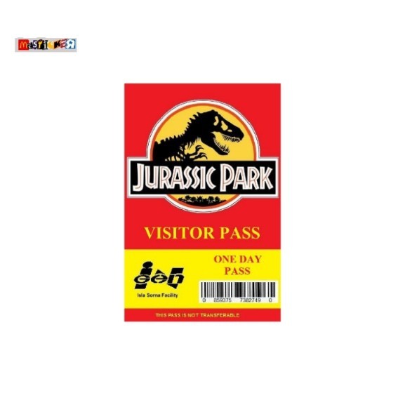 

sticker Jurassic Park visitor pass sign stiker retro