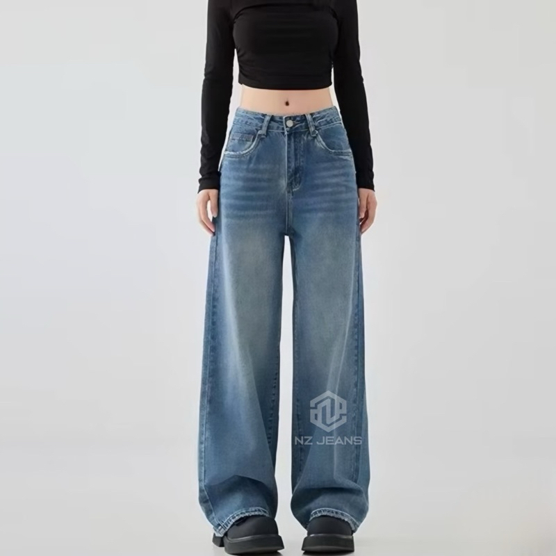 HIGHWAIST LOOSE JEANS | CELANA PANJANG WANITA JEANS | HIGHWAIST KULOT JEANS (JENJANG)