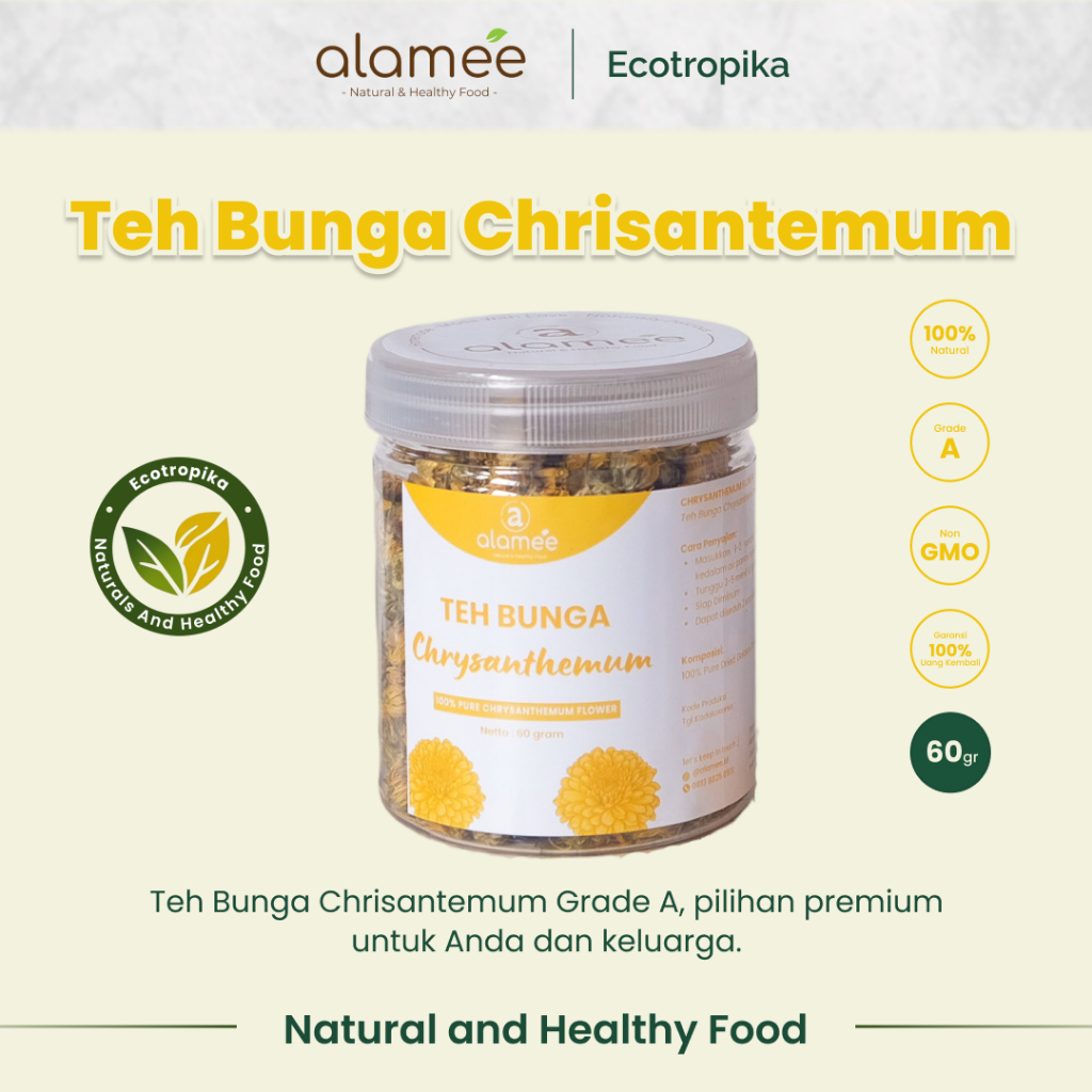 

Teh Bunga Chrysanthemum Tea Krisan Emas Golden Crysant Herbal Alami Organik Crisanthemum Kemasan 60g