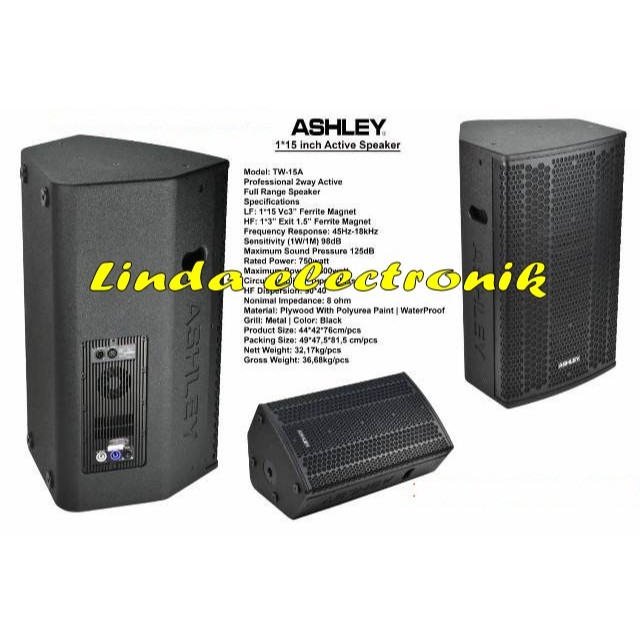speaker pasif ashley tw15a / tw 15a / tw 15 a 15 inch 1 buah original