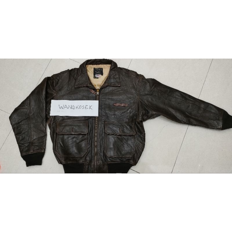 Leather Jaket Kulit asli model Pilot bomber merk Avirex type G1