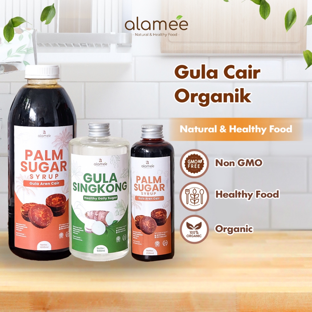 

ALAMEE Gula Aren Cair Singkong Ketela Organik Sirup Pemanis Alami