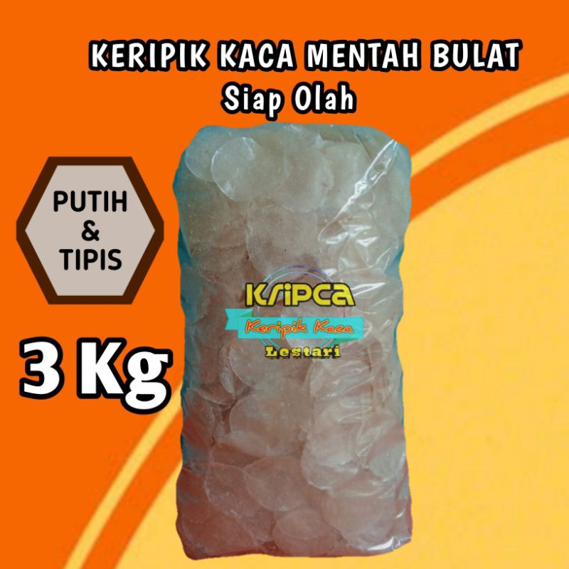 

Keripik Kaca / Pikca Mentah Bulat dan Tipis kemasan 3kg Terbuat Dari Singkong Pilihan