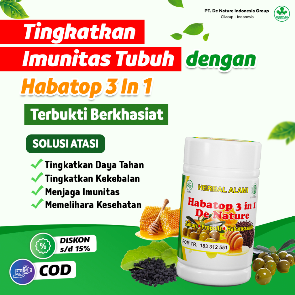 Obat Peningkat Daya Imun Penangkal Virus-Habatop DeNature isi 50 kapsul