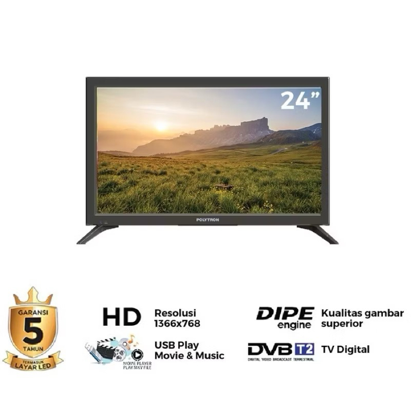 POLYTRON TV LED 24 inch - PLD24V1853 DIGITAL TV