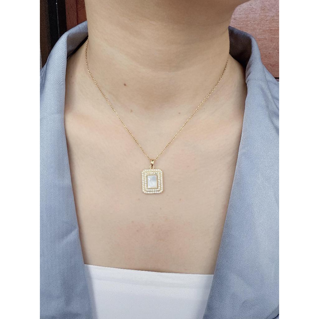 Kalung Titanium Anti Karat 18k Gold / Necklace KOTAK MATA KMT001