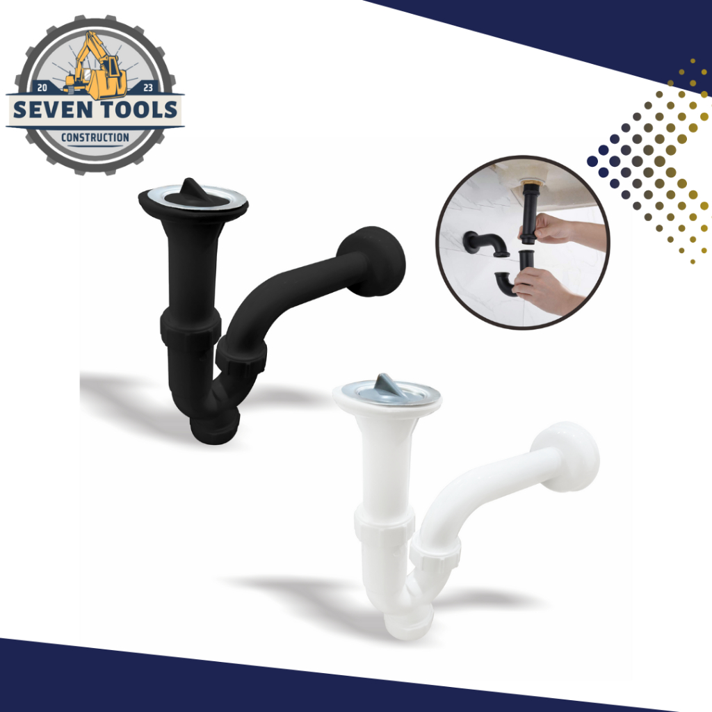 [ST] Sifon Leher Angsa Wastafel PVC / Sifon Pembuangan Air Wastafel Hitam Putih