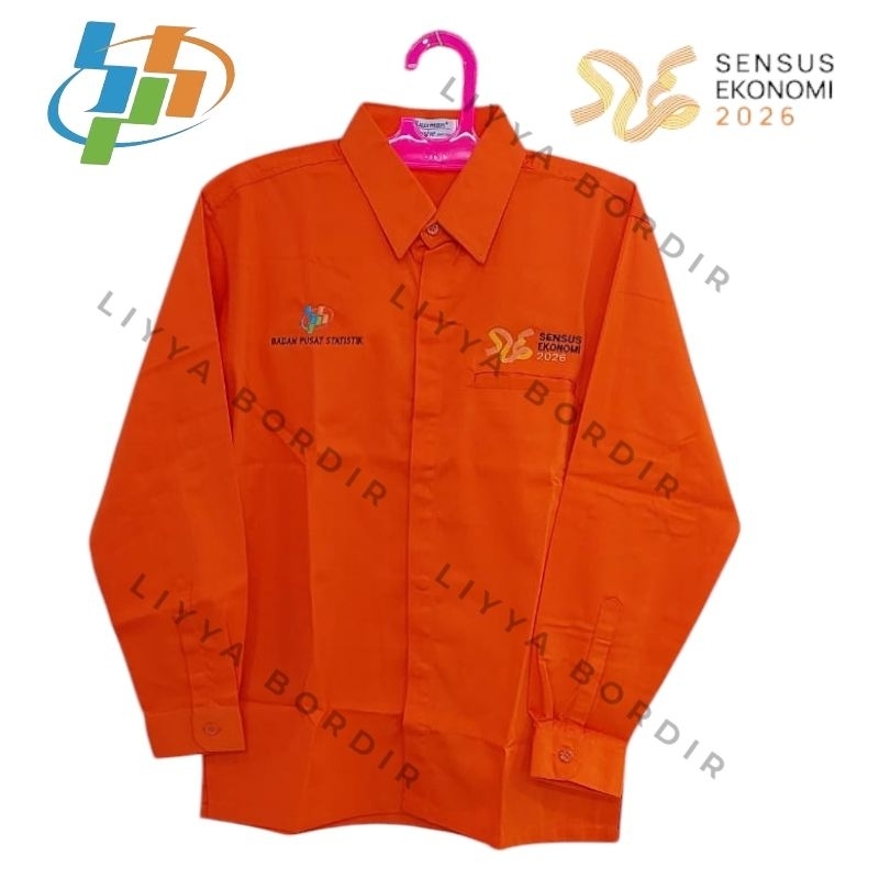 Kemeja Sensus Ekonomi 2026 Kemeja BPS SE 2026 Warna Orange
