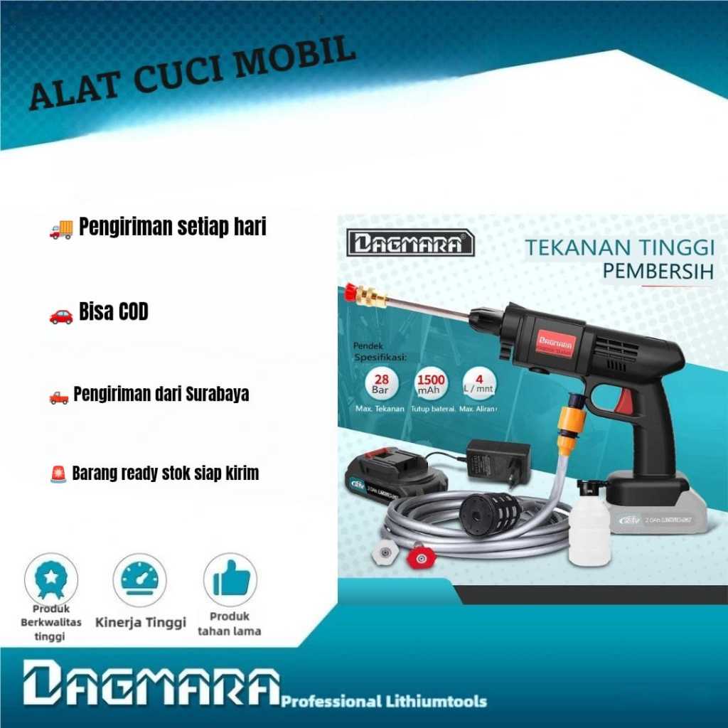 DAGMARA ALAT CUCI MOBIL HIGH PRESSURE CLEANER 21 VOLT ALAT CUCI MOTOR BATERAI ALAT CUCI BATERAI
