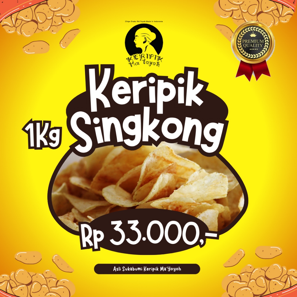 

Ma Yoyoh Keripik Singkong Khas Asli Sukabumi 1Kg, 500g, 250g Cemilan Enak Untuk Santai