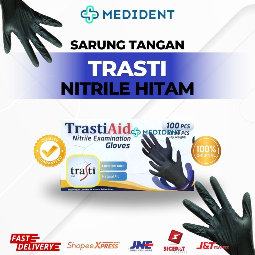 Sarung Tangan Trasti Aid Nitrile Hitam / Sarung Tangan Trasti Aid Nitrile/ Sarung tangan Nitrile