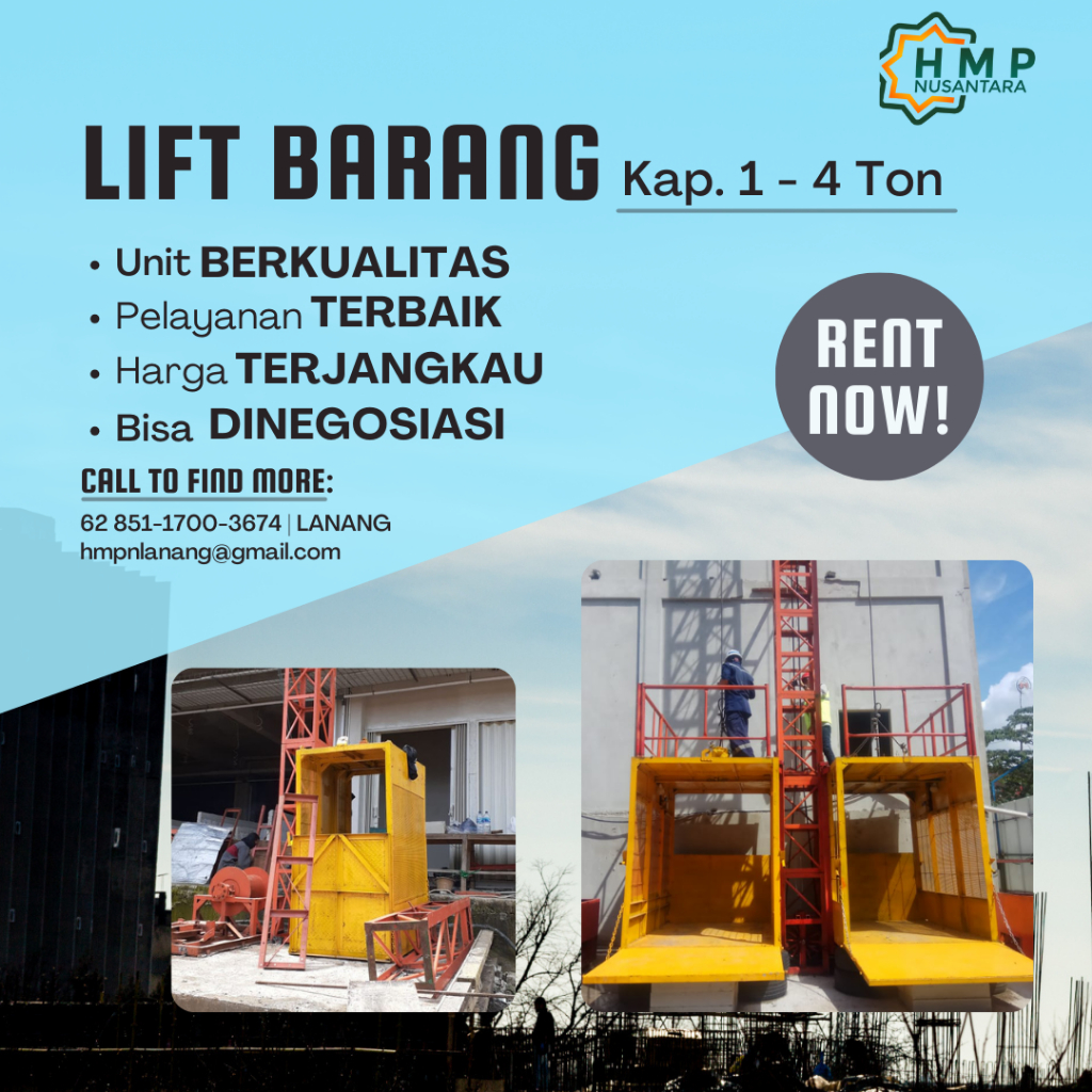 Lift Barang Bandung | Lift Barang Jawa Barat | Lift Barang Single & Double Cabin