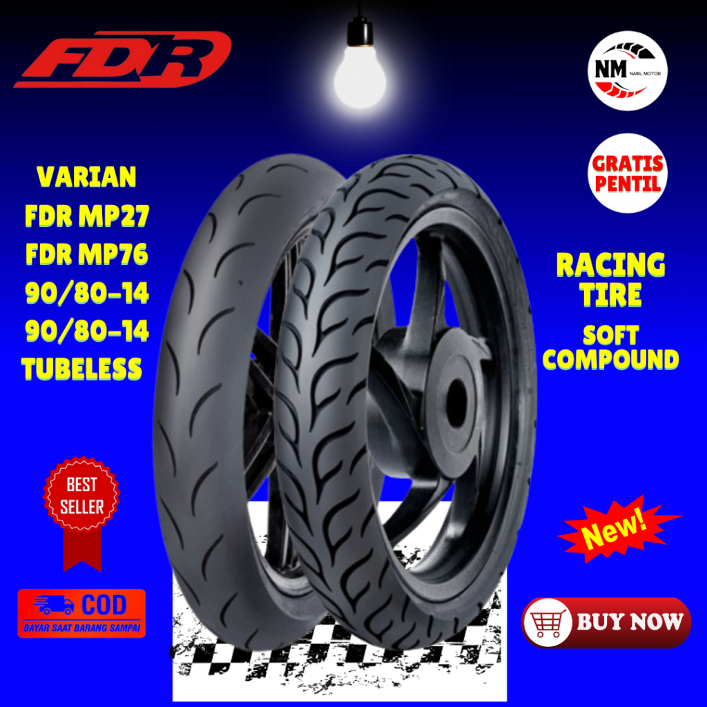 BAN FDR 90/80 14 MP 76/MP 27/ RACING SOFT COMPOUND TUBELESS BAN MATIC TL