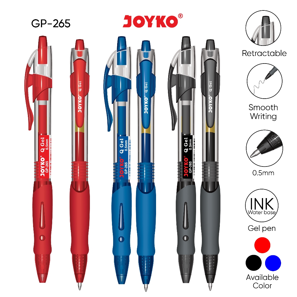 Gel Pen Pulpen Pena Joyko GP-265 Q Gel 0.5 mm