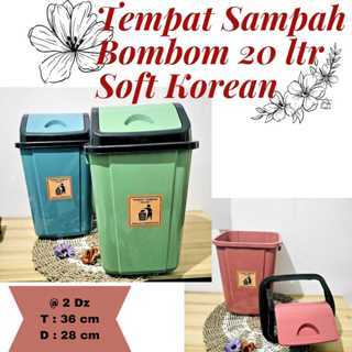 tempat sampah bombom besar 20liter KOREA / TEMPAT SAMPAH WARNA / TEMPAT SAMPAH TUTUP