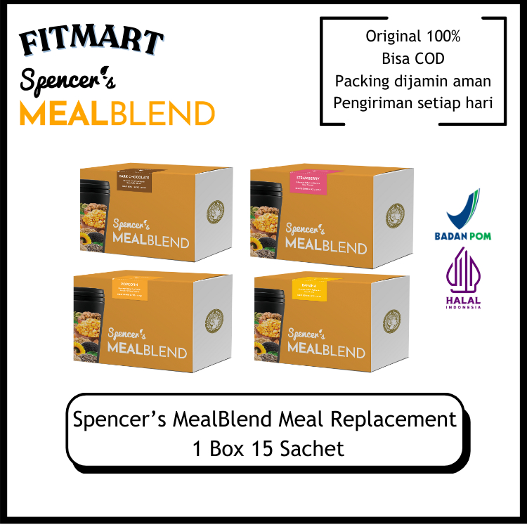 

Spencer Mealblend - Meal Replacement 1 Box 15 Sachet Original 100% High Protein High Fiber