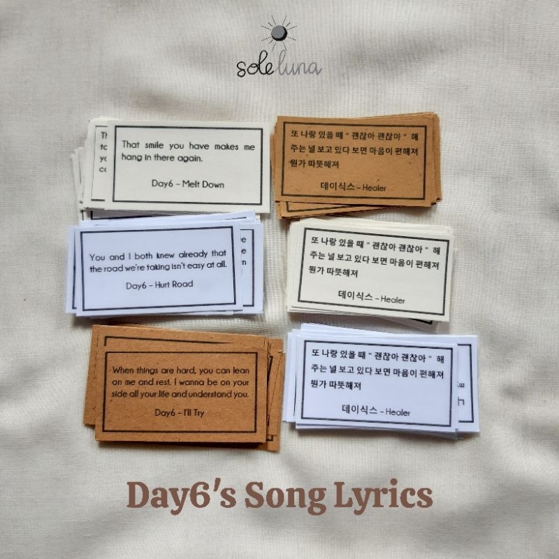 

Day6's Song Lyrics in Quote Paper