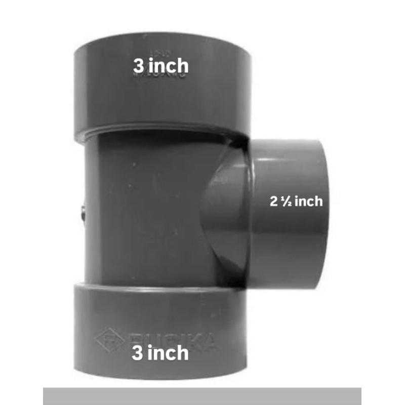 Sambungan Tee PVC 3 x 2 ½ inch / T 3 inch ke 2½ inch / Sambungan Pipa T 3 ke 2,5 inch / Tee 3 x 2½"