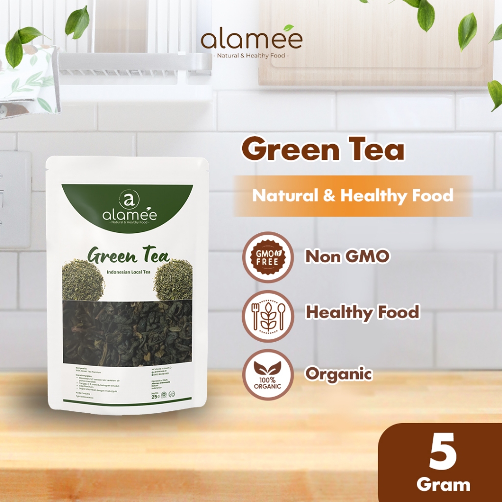 

ALAMEE Teh Hijau Green Tea Organic Kering Organik Greentea Minuman Herbal 5 gram