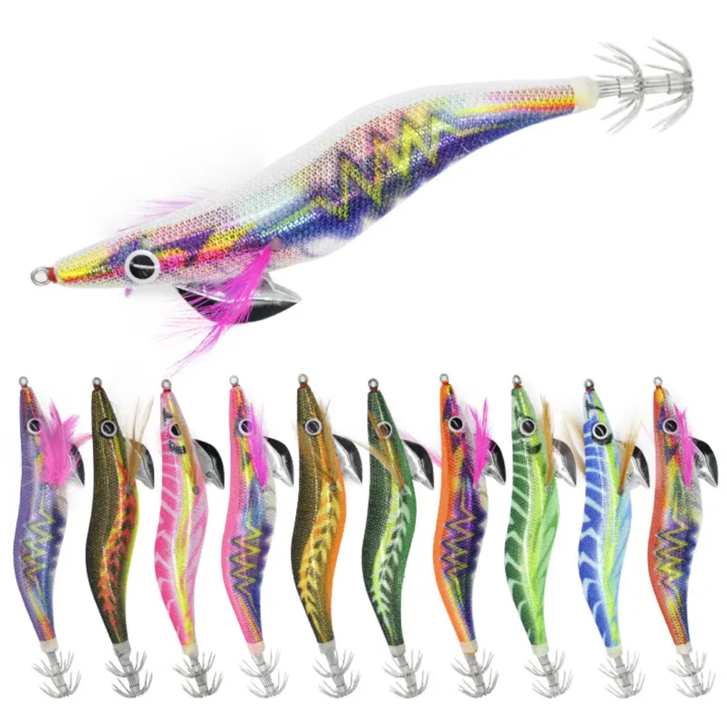 3.5# TERMURAH Umpan Pancing Udang Cumi Rattle (bunyi) SQUID JIG Glow in the Dark