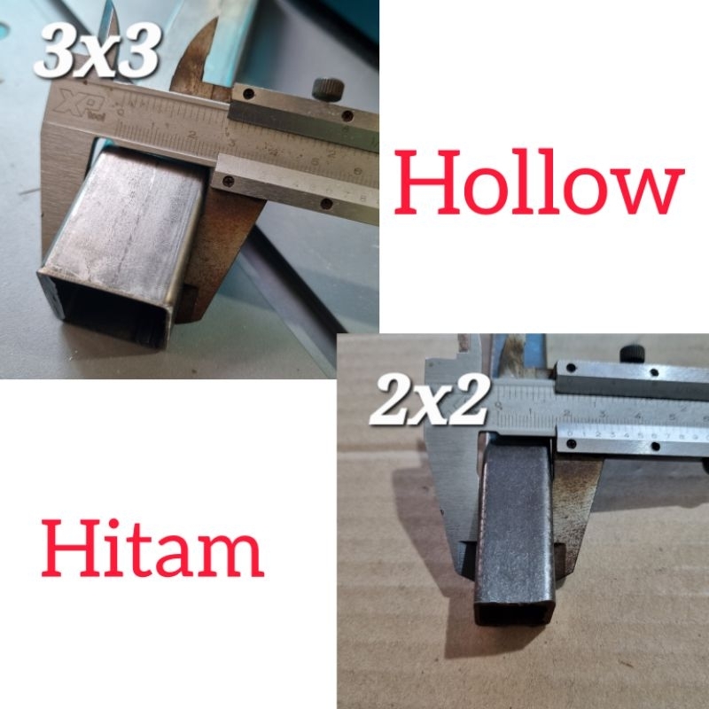 besi hollow 2x2 3x3 tebal 1mm per 10cm besi kaki meja