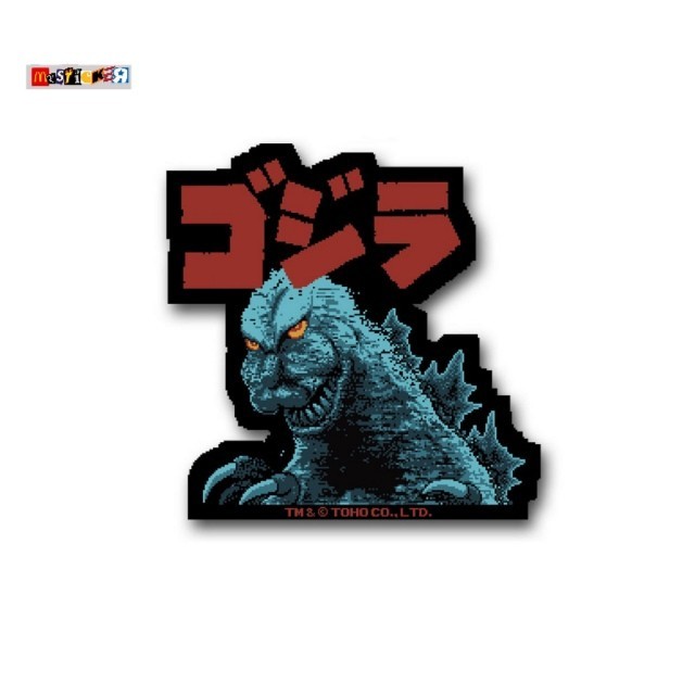 

sticker toho kaiju godzilla title screen logo diecut stiker retro