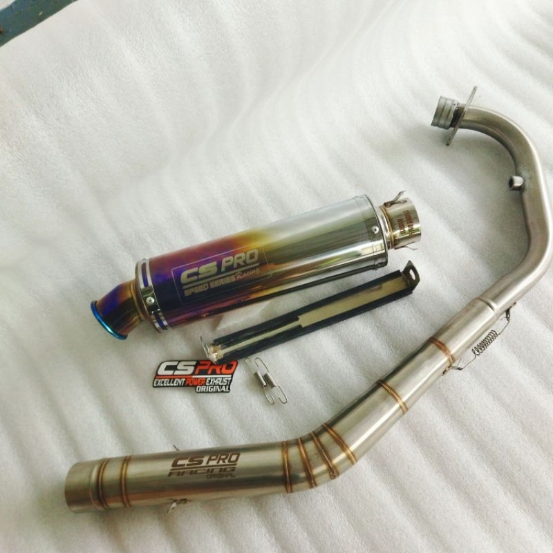 Knalpot Racing Cs pro model DBS inlet 50mm for Vixion lama/new Vixion R R15 v2 R15 v3 MX king CBR 15