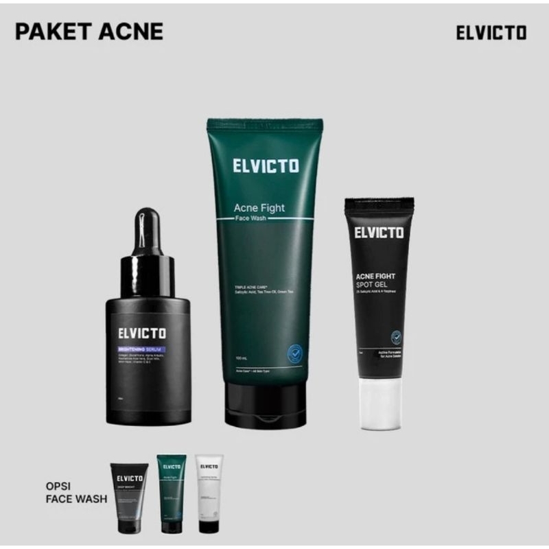 Paket Acne Elvicto ( Serum + Acne Spot + Facial Wash )