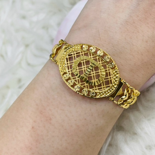 gelang jam tangan sisik naga love motif brand logo mewah emas asli kadar 875