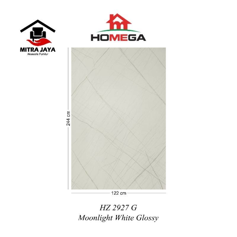 HPL Homega HZ 2927 G Homega HPL Moonlight White Glossy HZ2927G HOMEGA Hpl Pelapis Kayu Tipe Hz2927g