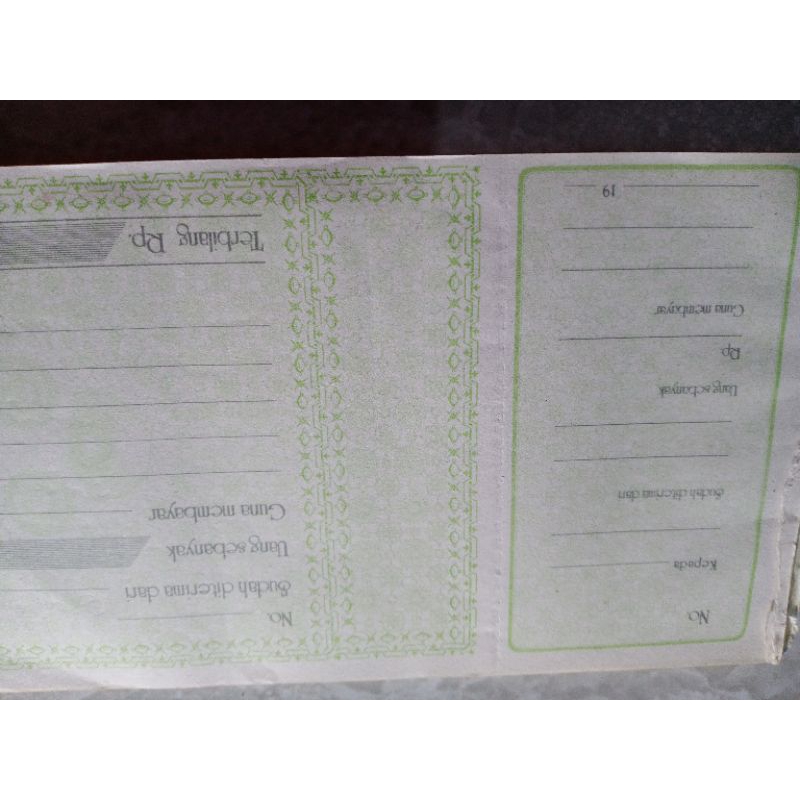 

Kwitansi Tahun 19san perlembar (S188)