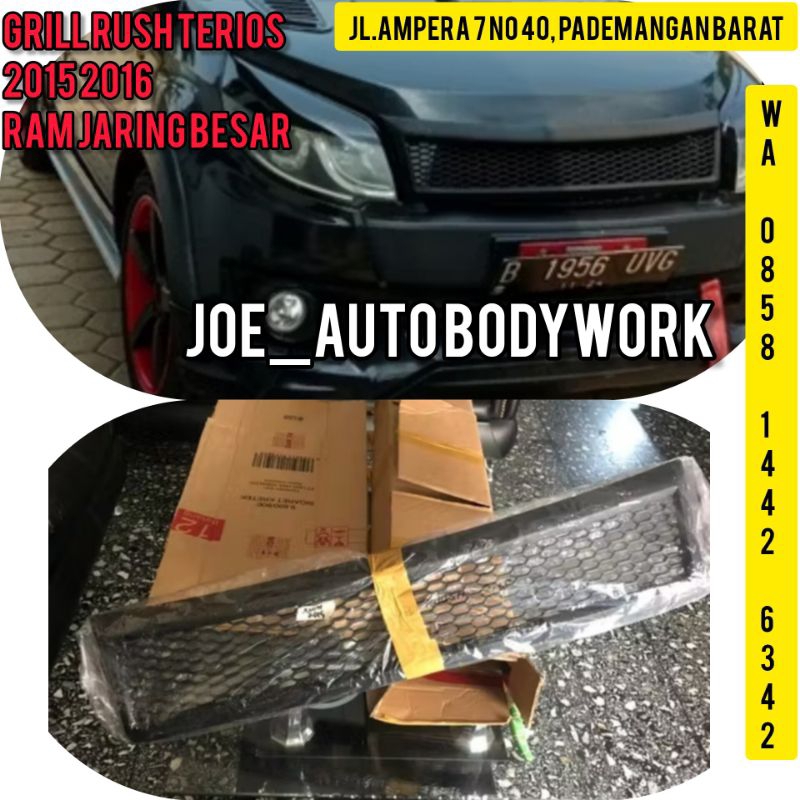 Joe Auto Grill Rush Terios 2015 2016 honeycomb ram jaring kawat besar