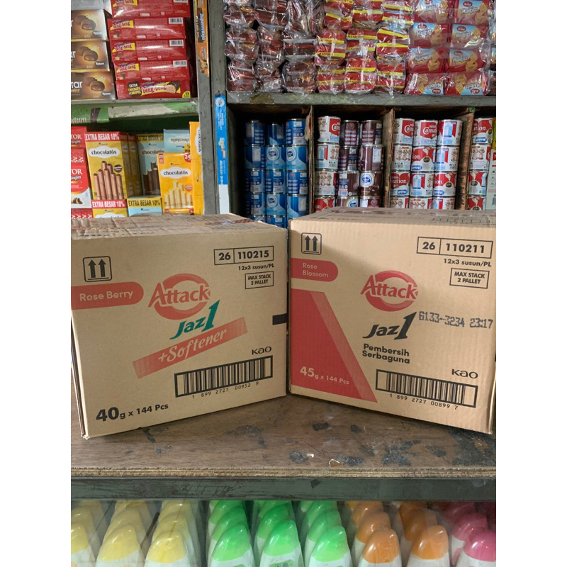 Attack Jazz 1 Deterjen Bubuk Rose Berry / Rose Blossom 1 dus isi 144pcs