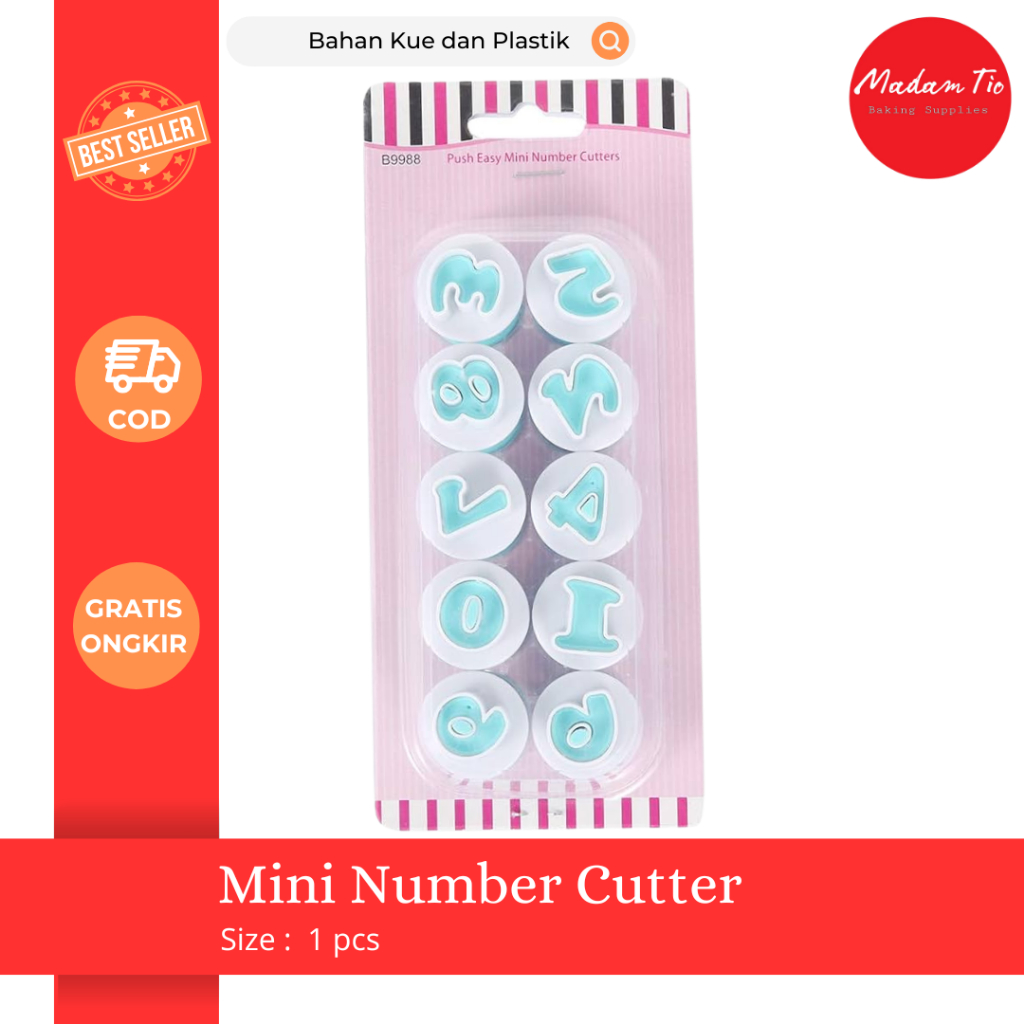 

Mini Number Cutter (Cetakan Angka Mini) 1 pcs